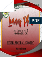 Notre Dame of Tacurong College: Mathematics 9