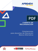 Orientaciones para Los Docentes - Carpeta de Recuperación EBA