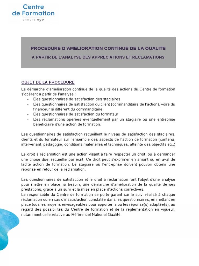 Amélioration continue de la qualité en formation | PDF | Logiciel