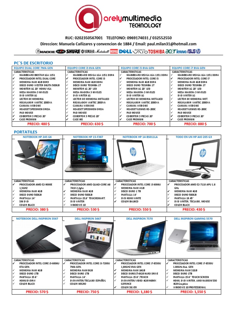 Precios Pc-Laptops | PDF | Almacenamiento de datos de la computadora ...
