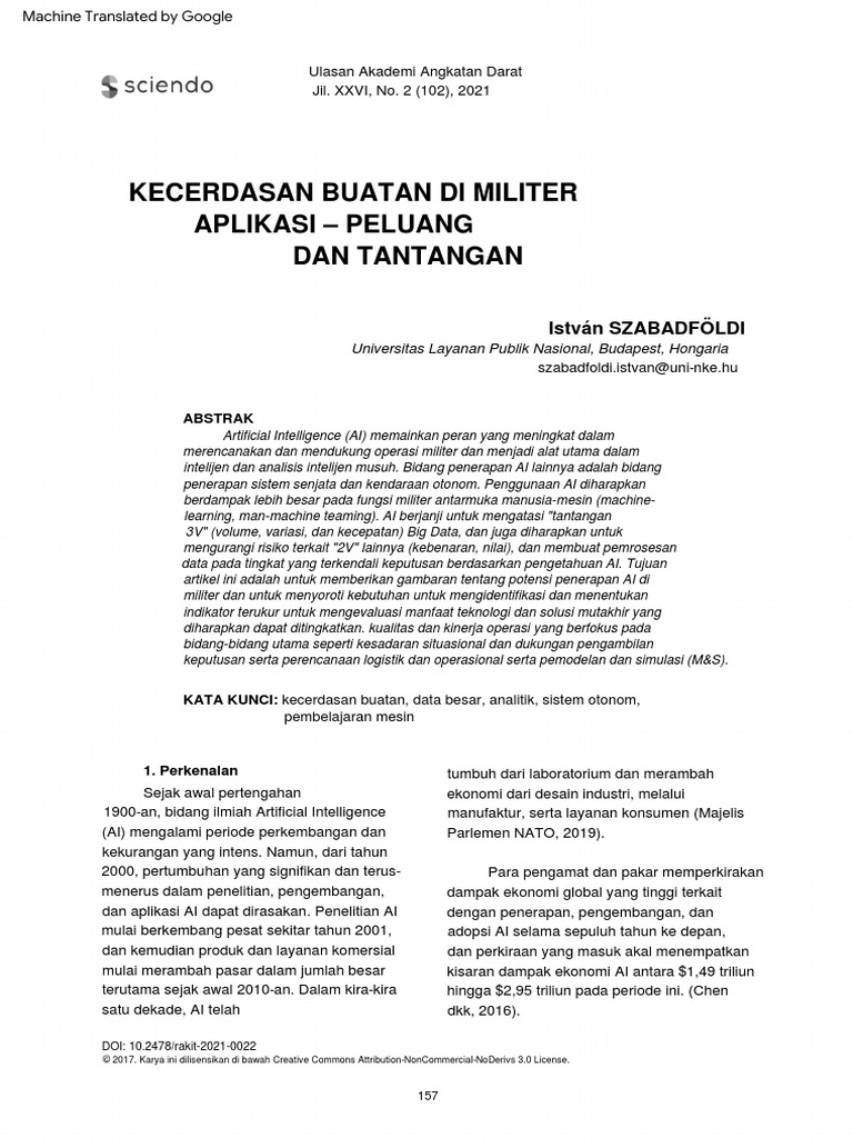 Artificial Intelligence in Military Application | PDF