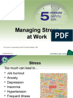 Managing Stress at Work: For Use in Conjunction With 5-Minute Safety Talk