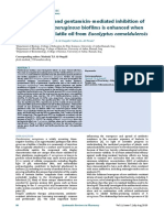 Ciprofloxacin and Gentamicinmediated Inhibition of Pseudomonas Aeruginosa Biofilms Is Enhanced When Combined The Volatil