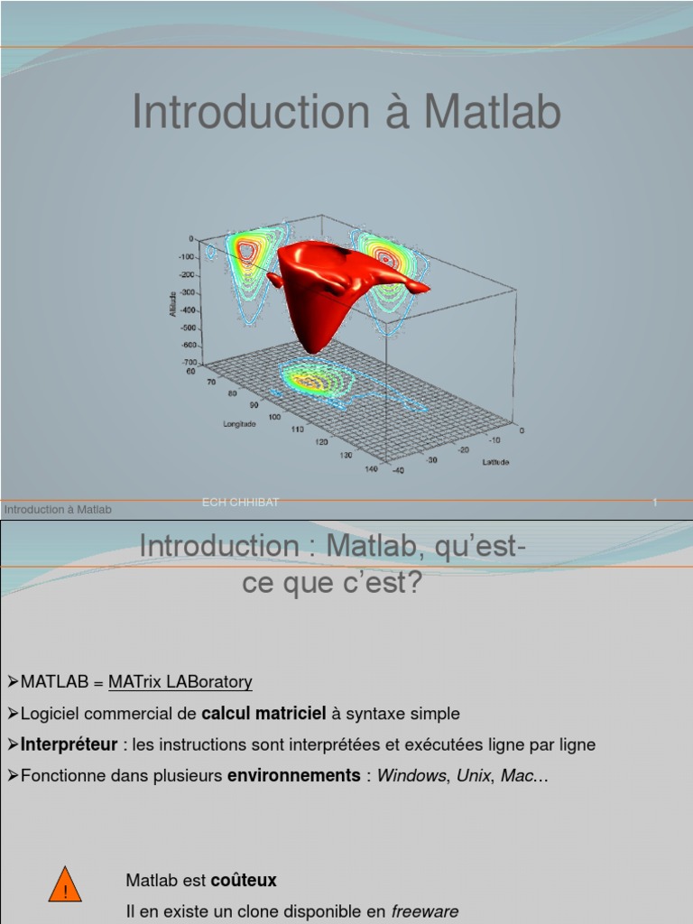 Introduction à Matlab et ses usages | PDF | MATLAB | Matrice ...