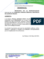 Credencial de La Junta Vecinal Lota - 19 de Mayo Del 2021