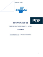 #01comunicado 01 - Processo Seletivo Sebrae Tocantins 04-2021