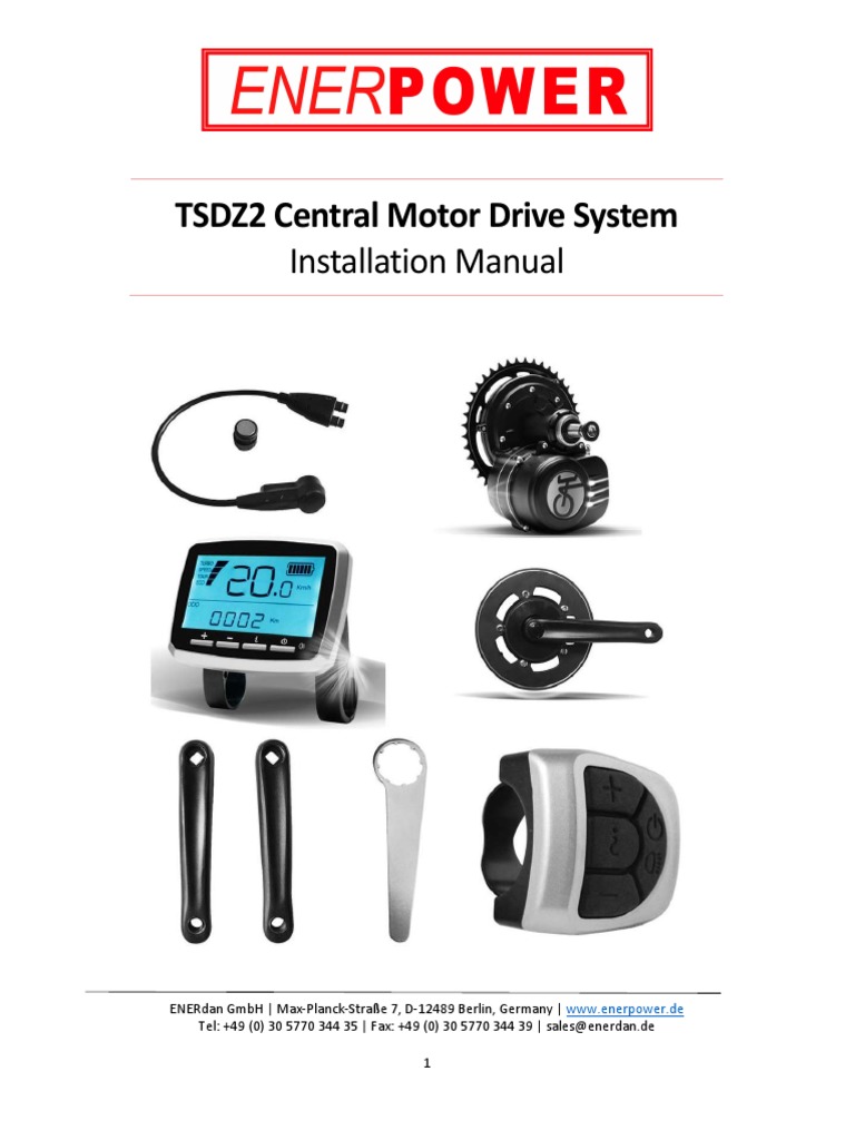 User Manual TSDZ2 Central Motor Drive System EN CE PDF Screw