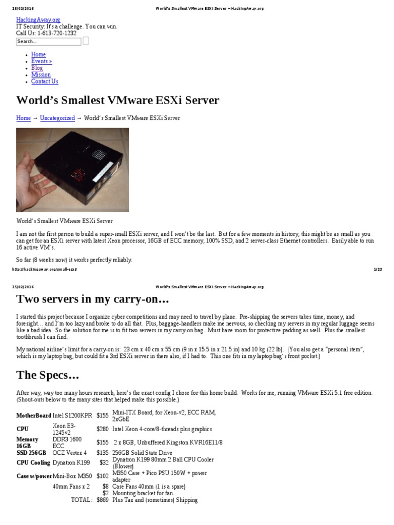 0 - Smallest VMware ESXi Server | PDF | Usb Flash Drive | Computer ...