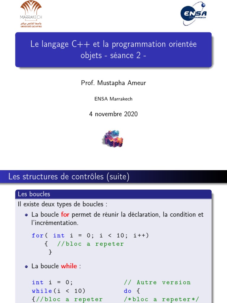 Boucles et Pointeurs en C++ | PDF | Structure de contrôle | Pointeur ...