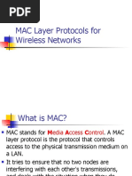 MAC Layer Protocols For Wireless Networks