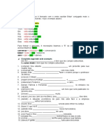 Exercícios Presente Contínuo e Contrações