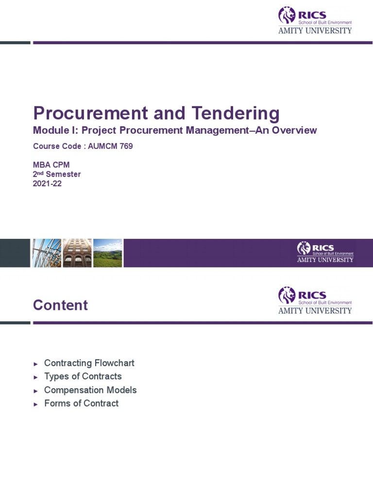 4. RICS Procurement and Tendering_Module 1-Week 4 5 | PDF | Option ...