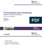 RICS Procurement and Tendering - Module 2-Week 7