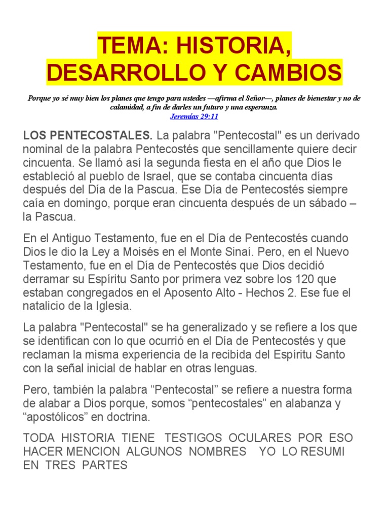 Historia de la Iglesia Pentecostal Unida | PDF | Pentecostalismo ...