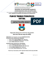 PLAN DE TRABAJO SEGUNDA SEMANA DE GESTIÓN (16 Al 20 de Mayo de 2022)