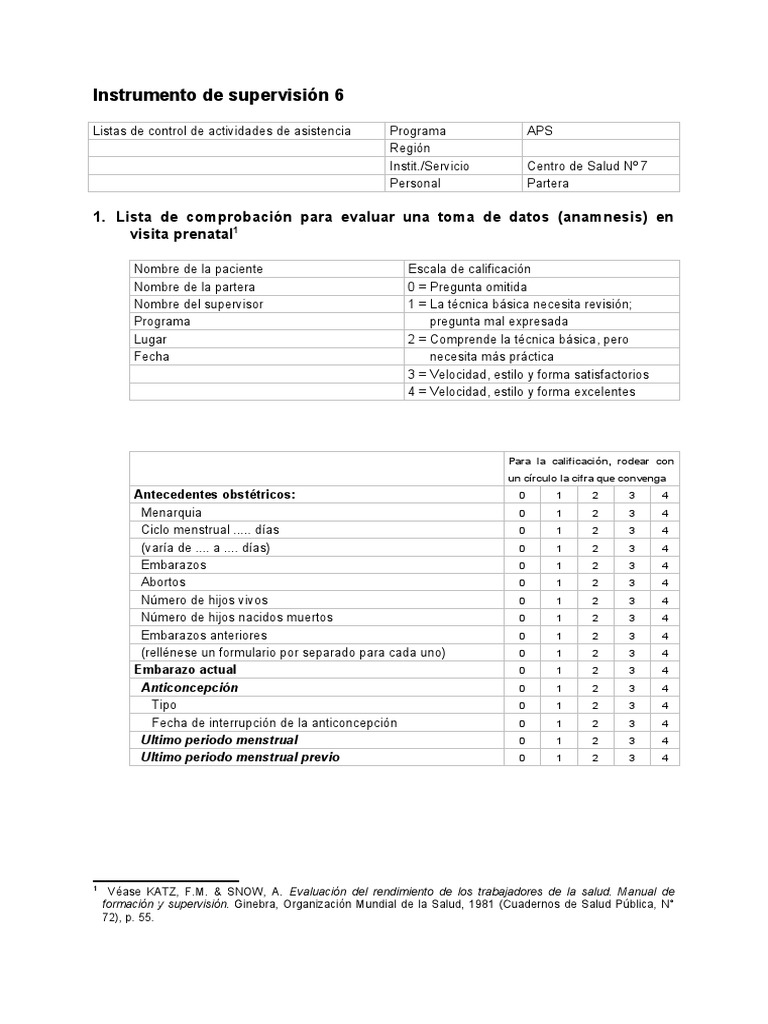16 Instrumento de Supervision | PDF | Parto | Ciencias de la Salud