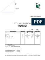 Certificado de Analisis Coalrex 2022