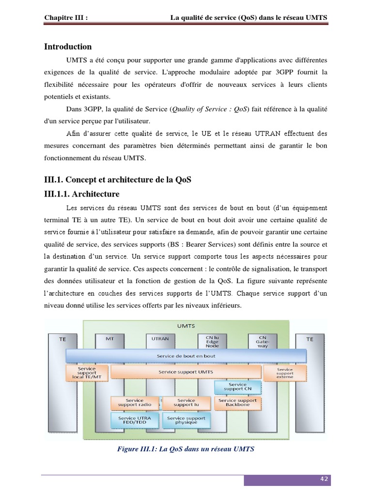 QoS dans le réseau UMTS : Concepts clés | PDF | Qualité de service ...