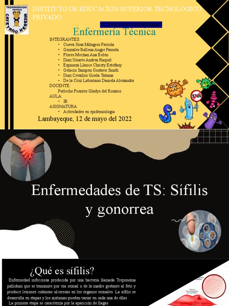 Sifilis y Gonorrea PDF Infección transmitida sexualmente