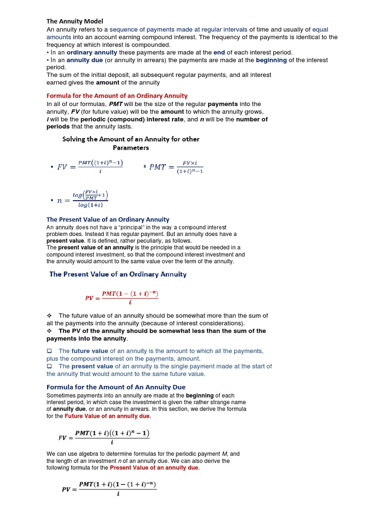 Annuity and Interest Models Explained | PDF | Compound Interest | Interest