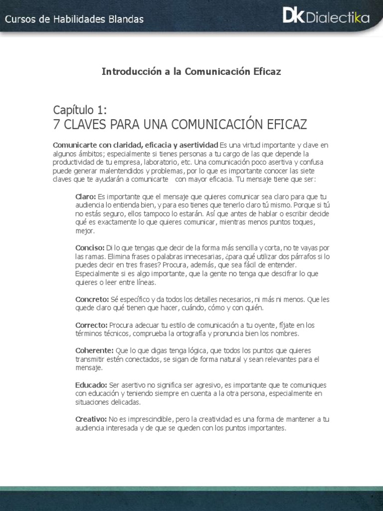 7 Claves para Comunicación Eficaz | PDF | Liderazgo | Aprendizaje