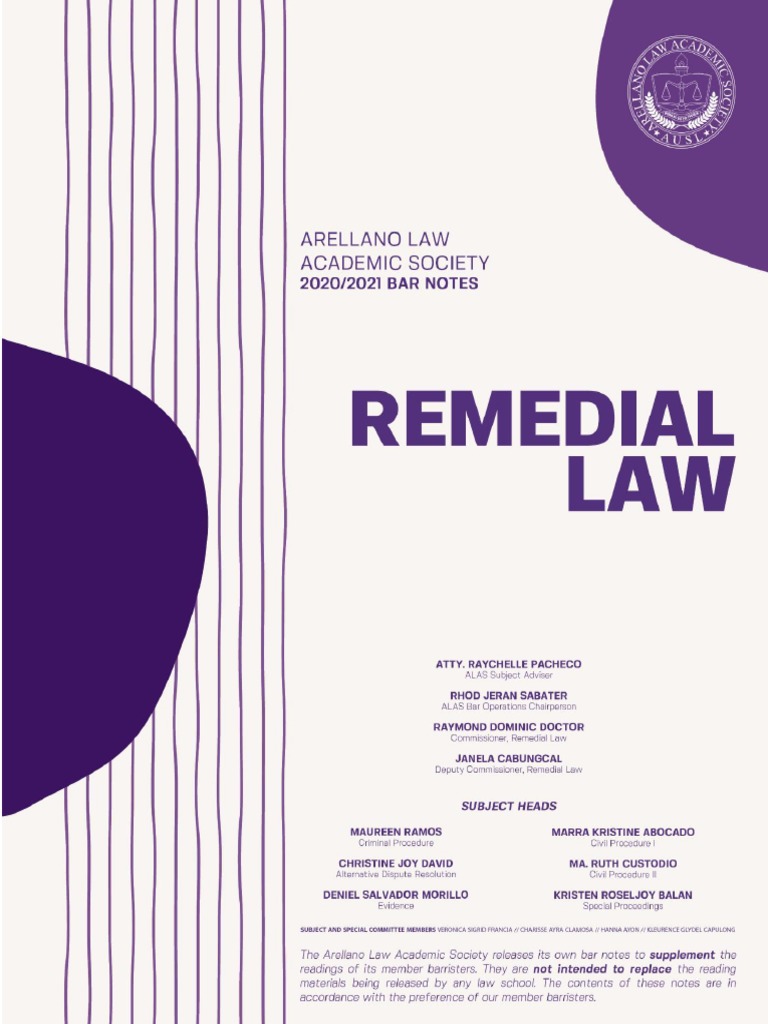 4 Procedure and Professional Ethics Remedial Law and Legal Ethics and