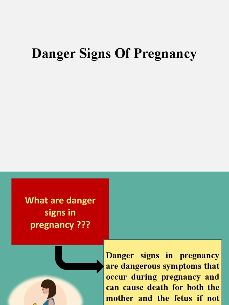 Danger Signs of Pregnancy PDF Pregnancy Fetus