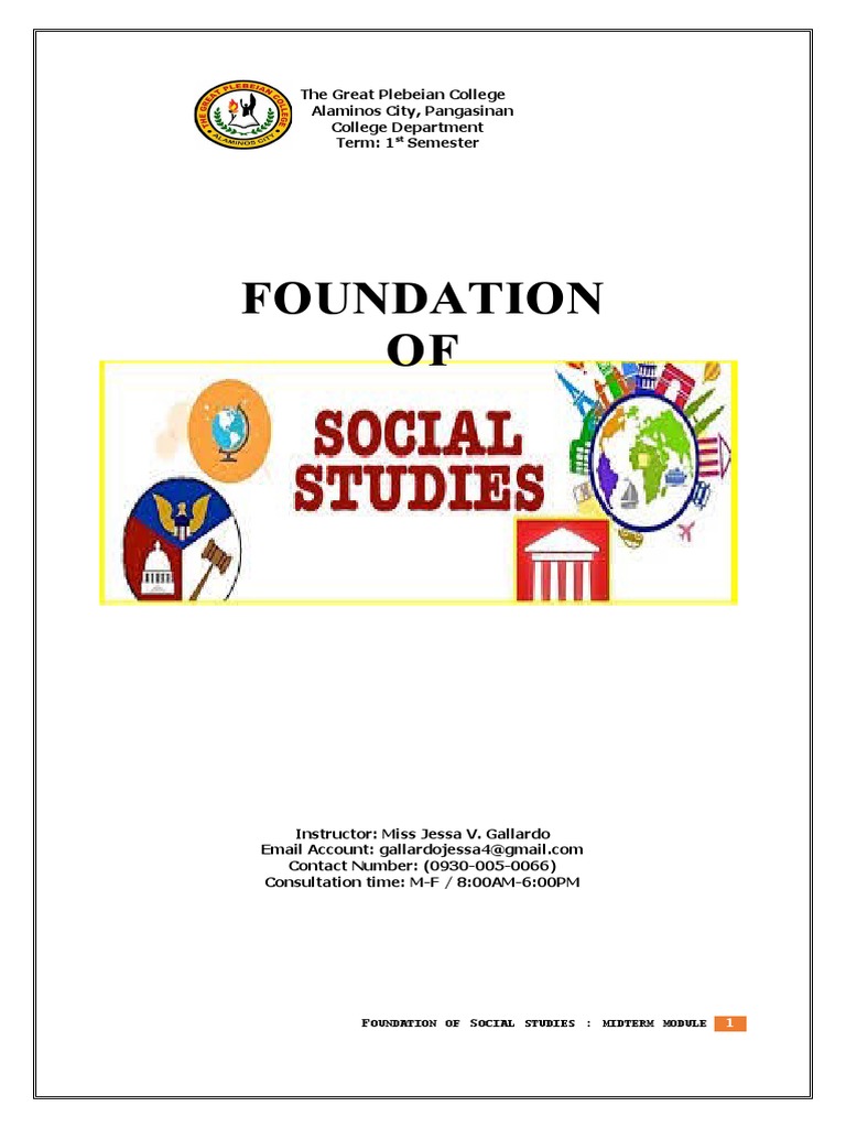 Foundation of Social Studies Module 1 | PDF | Social Sciences ...