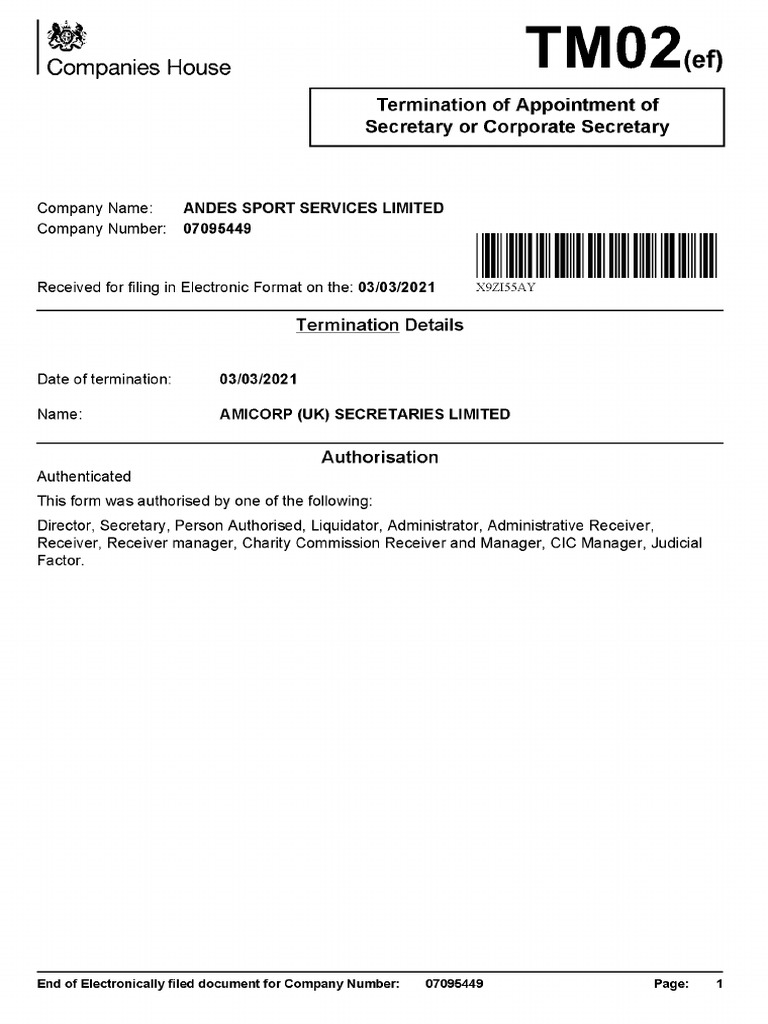 Companies House Document PDF
