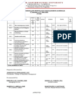 Urdaneta Campus: College of Tourism and Hospitality Management Schedule 1 Semester, A.Y. 2022-2023 1 Year