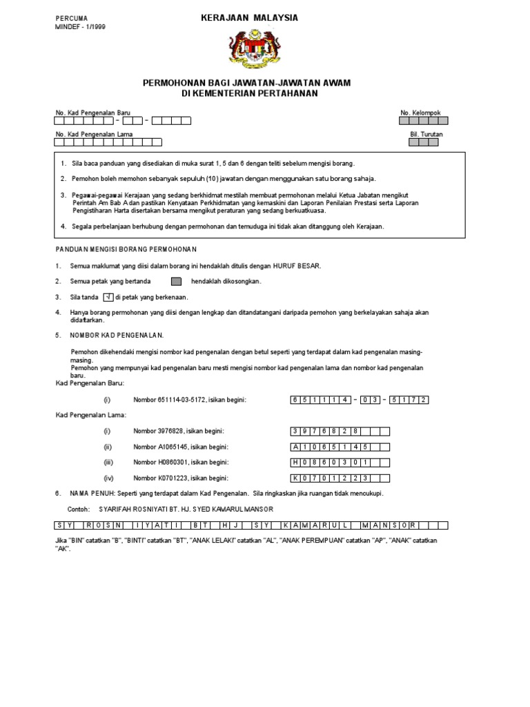 Borang Mohon Pdf
