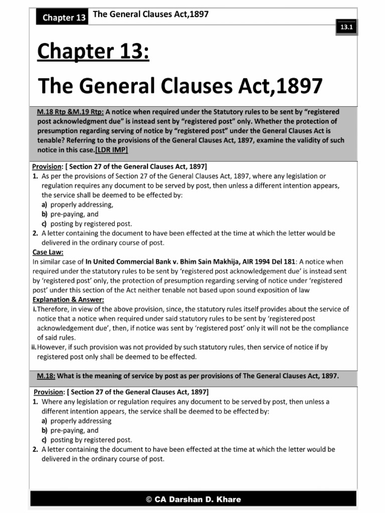 13 The General Clauses Act PDF