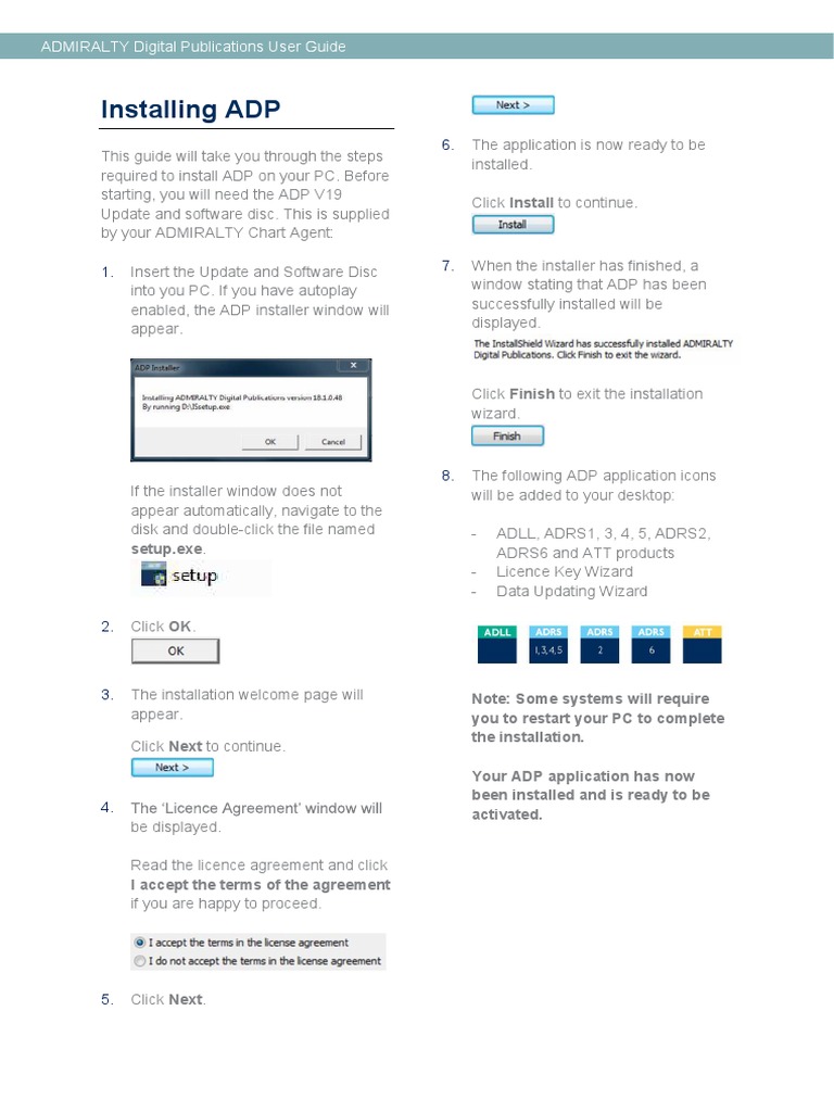 Installing ADP: ADMIRALTY Digital Publications User Guide | PDF ...