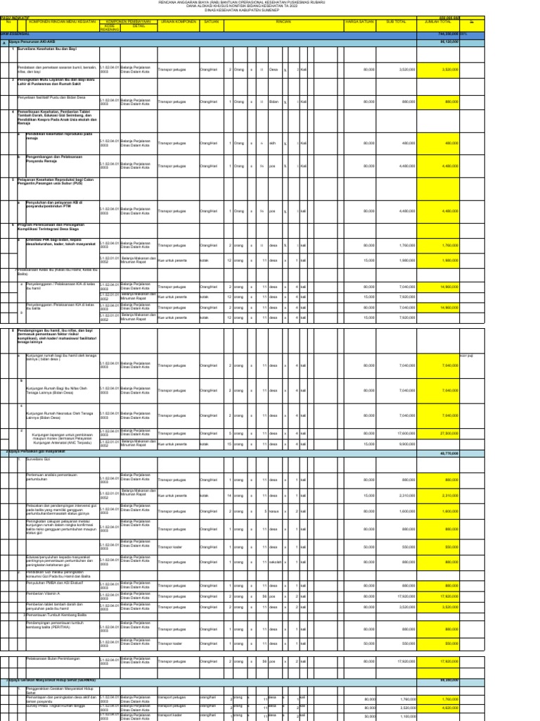Rab-Dak Non Fisik Bok Puskesmas 2022 Fix | PDF