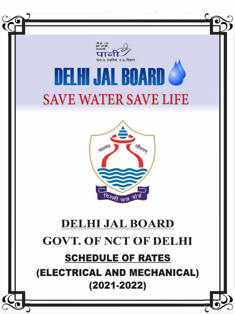 Schedule of Rates Electrical&Mechanical 20212022 PDF Pump Sewage