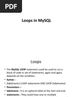 Loops in MySQL