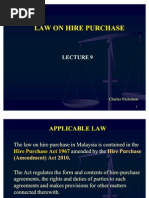 Lecture 9 Hire Purchase Law