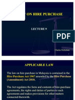 Lecture 9 Hire Purchase Law
