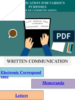 Communication For Various Purposes