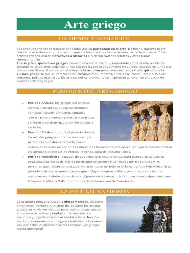Arte Griego | PDF | Escultura | Antigua Grecia
