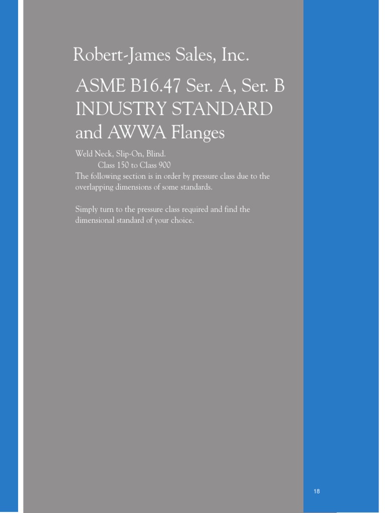 ASME B16.47 Ser. A, Ser. B Industry Standard and AWWA Flanges Robert ...