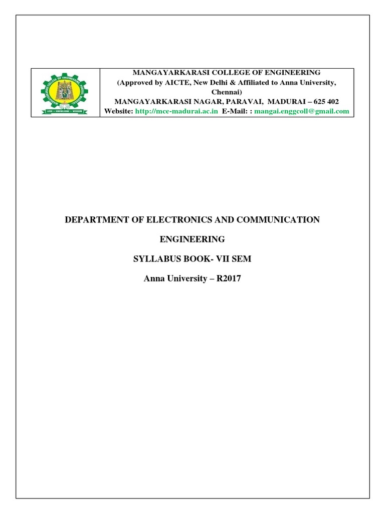 Anna University ECE Syllabus VII Sem | PDF | Optical Fiber | Wireless ...