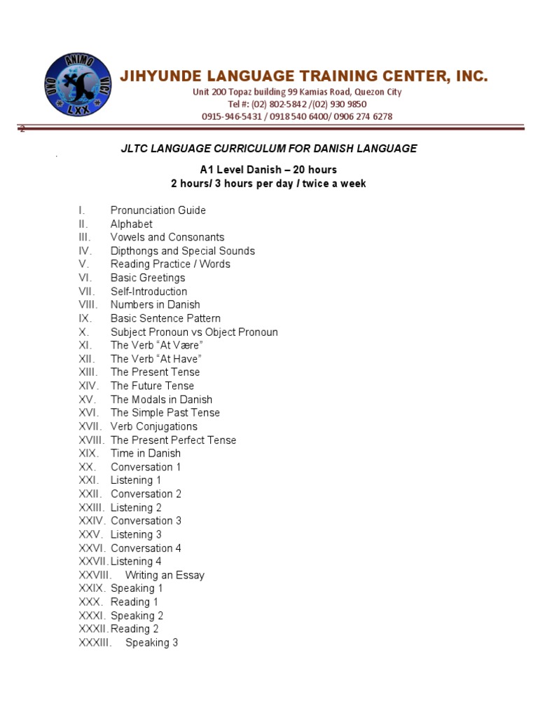 Danish Language Curriculum Overview | PDF | Foreign Language Studies