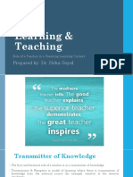 Learning & Teaching: Prepared By: Dr. Neha Goyal