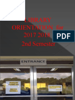 2018-2019 2nd Semester Library Orientation