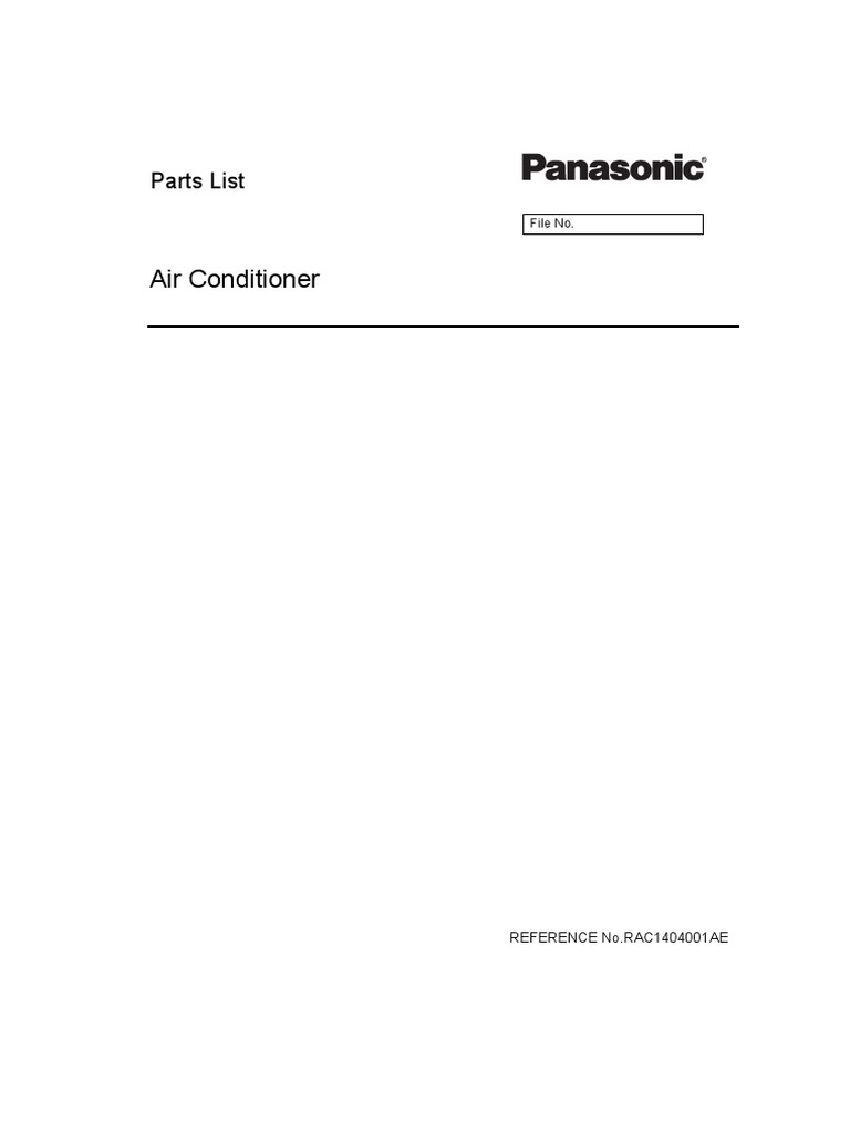 Air Conditioner Parts List PDF Manufactured Goods Equipment