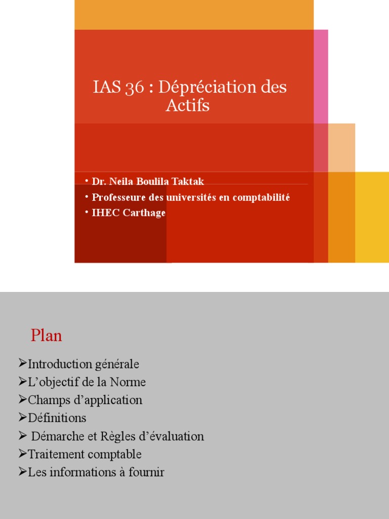 Dépréciation des Actifs selon IAS 36 | PDF | Normes internationales d ...