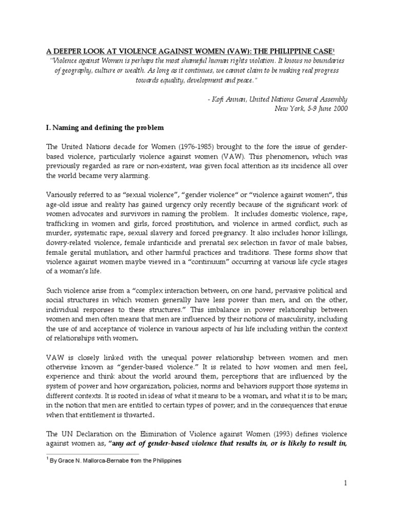 VAW Advocacy in the Philippines | PDF | Violence Against Women | Violence