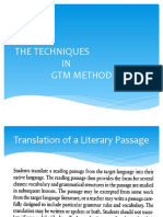 The Techniques IN GTM Method