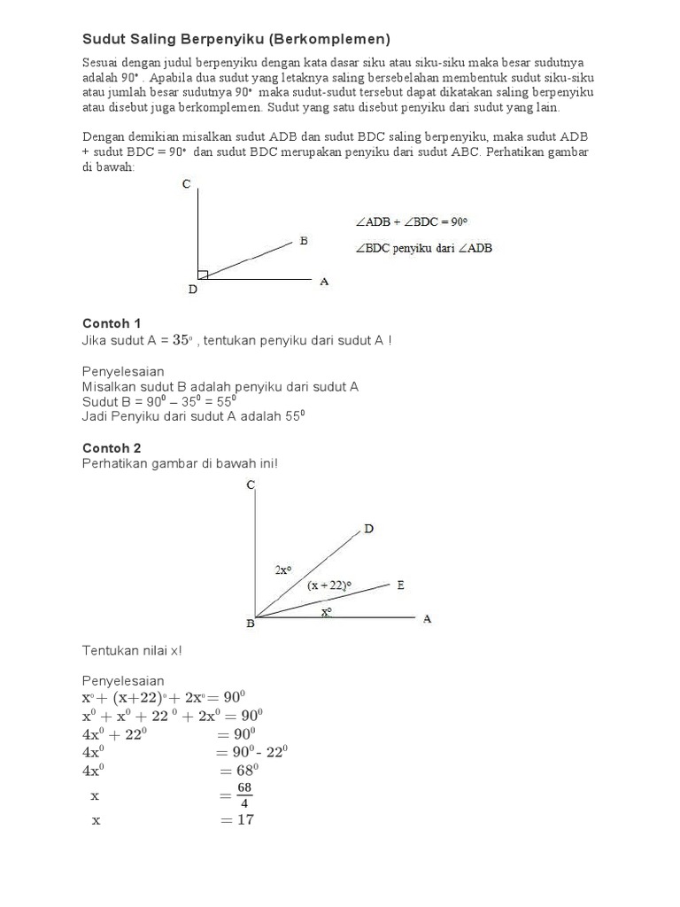Sudut Saling Berpenyiku Dan Berpelurus | PDF